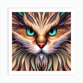 Cat Face Vector Illustration Art Print