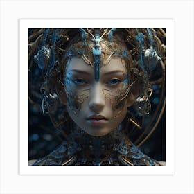 Portrait Of A Cybernetic Woman Art Print