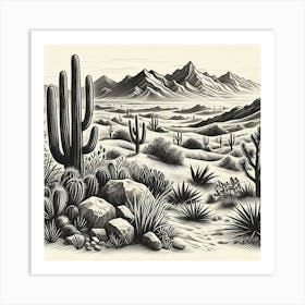 Cactus Desert 1 Art Print