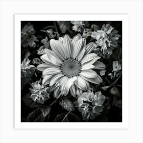 Firefly Black And White Floral Elegance Classic Black And White Floral Images For A Timeless Look 2 Poster