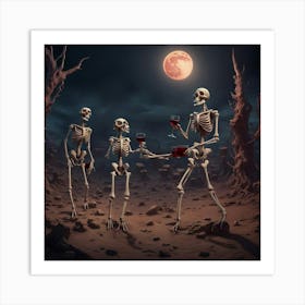 Skeletons party Art Print