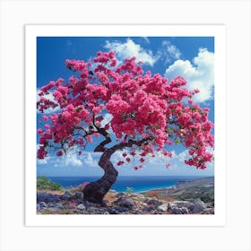 Pink Bougainvillea Tree Art Print