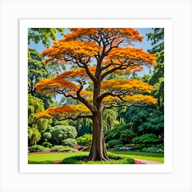 Orange Tree In The Garden 1 Art Print