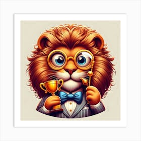 Lion With Glasses 1 Art Print