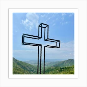 Cross In The Mountains Art Print