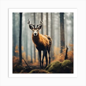 Deer In The Forest 3 Art Print