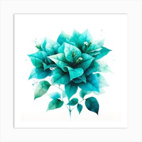 Watercolor Of A Green Bougainvillea Art Print