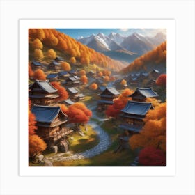 Autumn Village 69 Art Print
