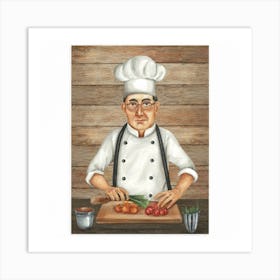 Gourmet Chef Cooking Print Art Art Print