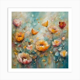 Flowers In The Garden Art Print