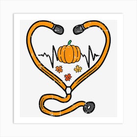 Thanksgiving Nurse Stethoscope Fall Scrub Rn Icu Er Doctor Art Print