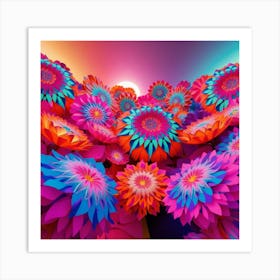 Colorful Flowers Art Print