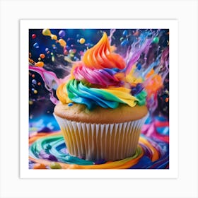 Rainbow Cupcake Art Print