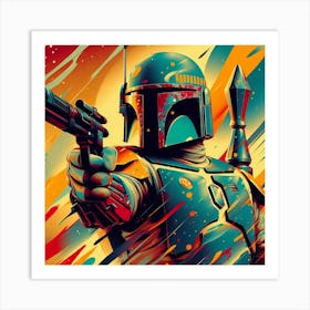 Boba Fett Swiped Abstract Star Wars Art Print Art Print