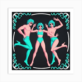 Three Girls In Bikinis 5 Art Print