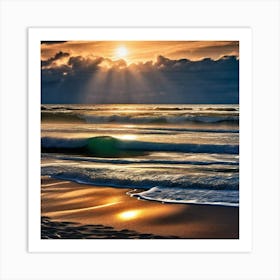 Sunset At The Beach 347 Art Print