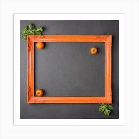 Orange Picture Frame With Parsley Art Print