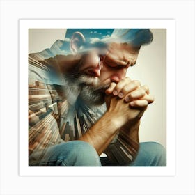 Man Praying In The City Art Print