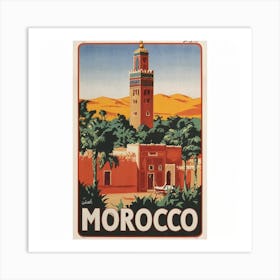 Morocco Travel Poster Art Print