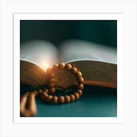 Open Book With Rosary Art Print