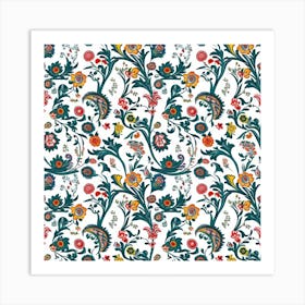Marigold Mist Bloom London Fabrics Floral Pattern 5 Art Print
