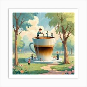 Coffee In The Park 1 Art Print