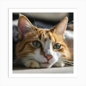 Cat Laying Down Art Print