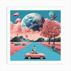 Pink Road Art Print