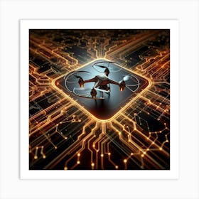 Drone On A Circuit Board Art Print