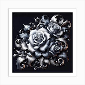 Silver Roses Art Print