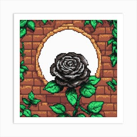 Pixel Rose Art Print