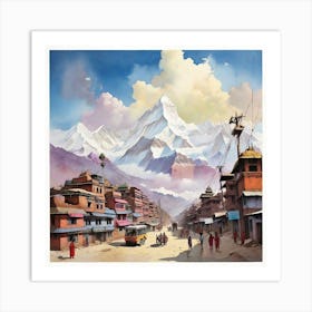 Nepali Village 1 Art Print