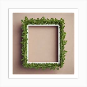 Frame With Green Leaves 14 Art Print