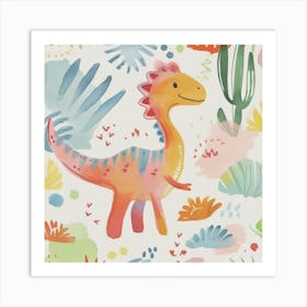 Cute Spinosaurus Dinosaur Watercolour Style 4 Art Print