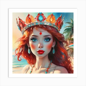 Girl In A Crown Art Print