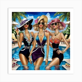 A Captivating Illustration Of Three Stylish Women Kgniq Z Rck4xaeyvrdewa A1ssvh Fsqgzmyhj4ohauw Art Print