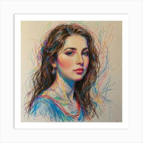 Girl With Long Hair 1 Art Print