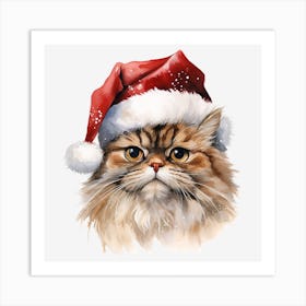 Santa Cat 2 Art Print