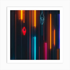 Abstract Of Neon Lights Art Print