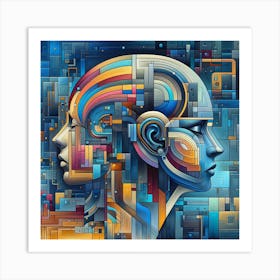 Futuristic Portrait Of A Woman 1 Art Print