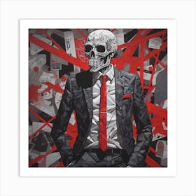 Skeleton In Red Suit 2 Art Print