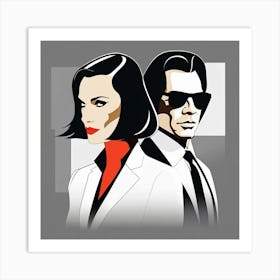 pulp fiction john travolta and uma thurman 1 Art Print