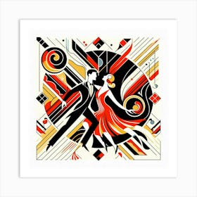 Deco Dancers 1 Art Print