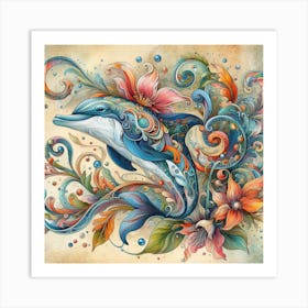 Colorful Dolphin 3 Art Print