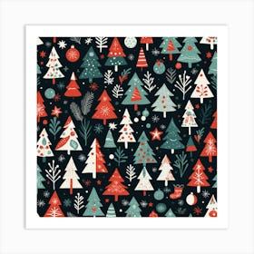 Christmas Tree Pattern 2 Art Print