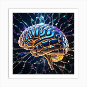 Brain Shattered Glass Art Print