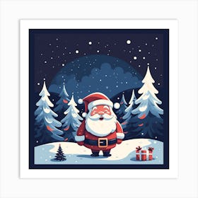 Santa Claus In The Forest 1 Art Print