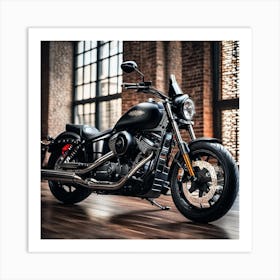 Black Motorcycle Art Print