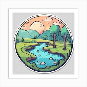 Cartoon Landscape 9 Art Print