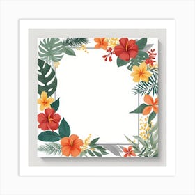 Tropical Floral Frame Art Print